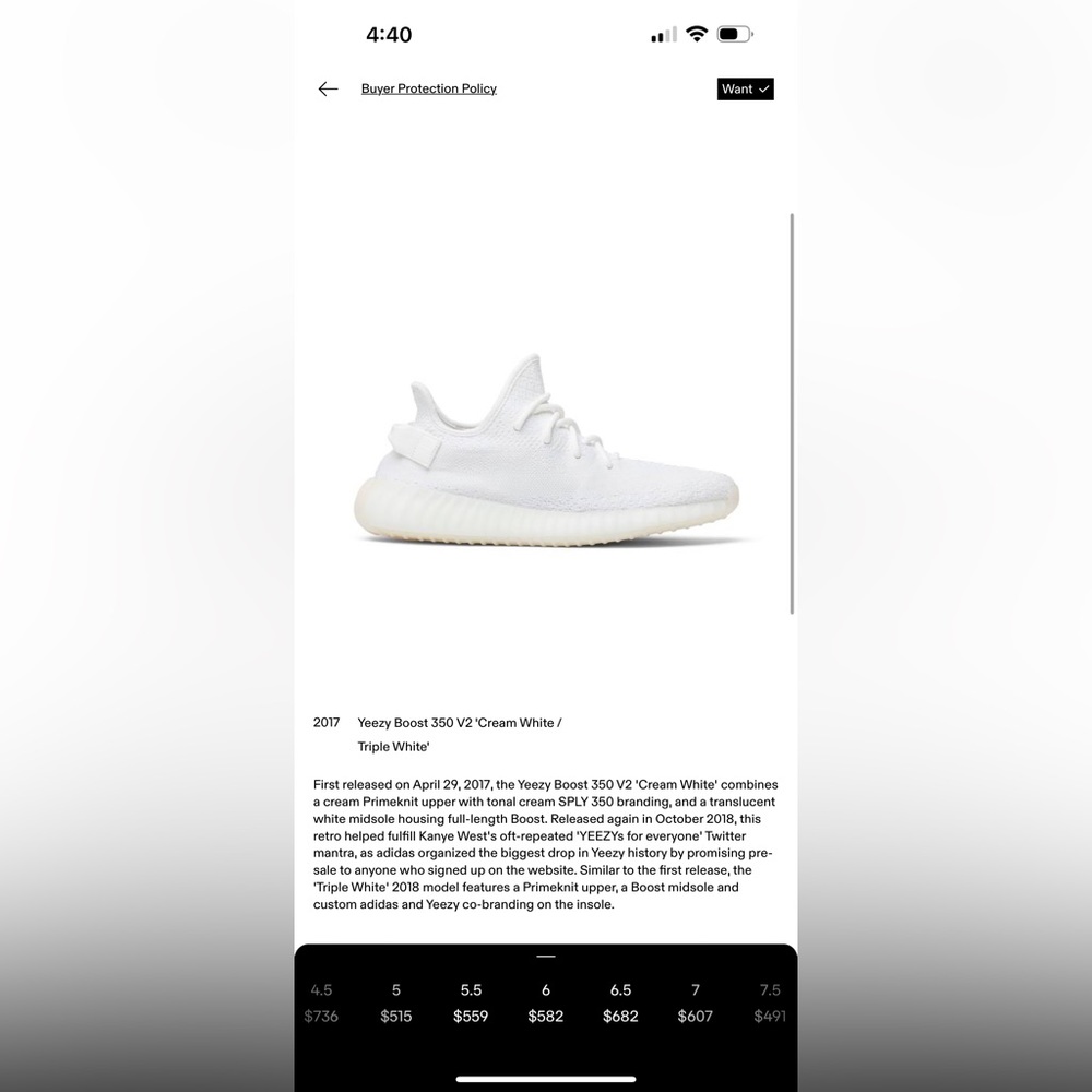 Yeezy Boost 350 V2 Cream White